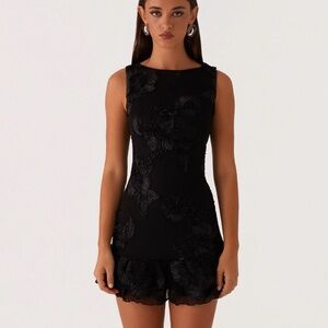Peppermayo Last Dance High Neck Mini Dress - Black